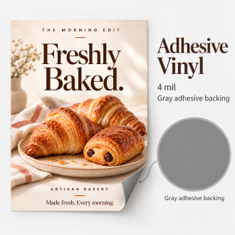 4 mil. Adhesive Vinyl gray backing