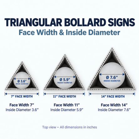 Triangular Bollard Signs