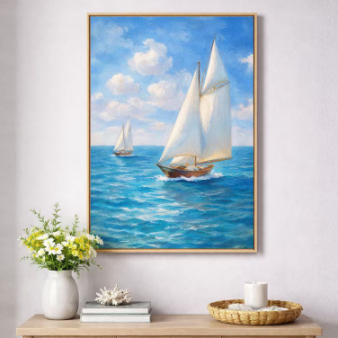 Pine Wood Framed Wall Art