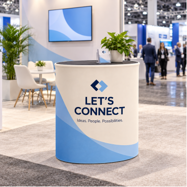 Oval Automatic Pop-Up Counter/Podium