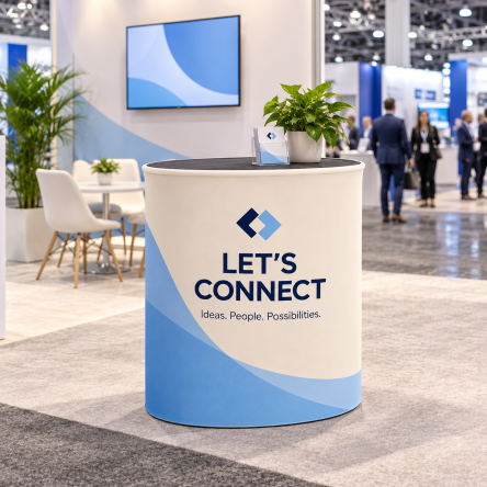 Oval Automatic Pop-Up Counter/Podium