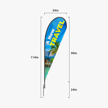 Teardrop Flag (Medium 34" x 90")