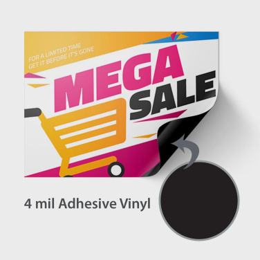 4 mil. Adhesive Vinyl gray backing